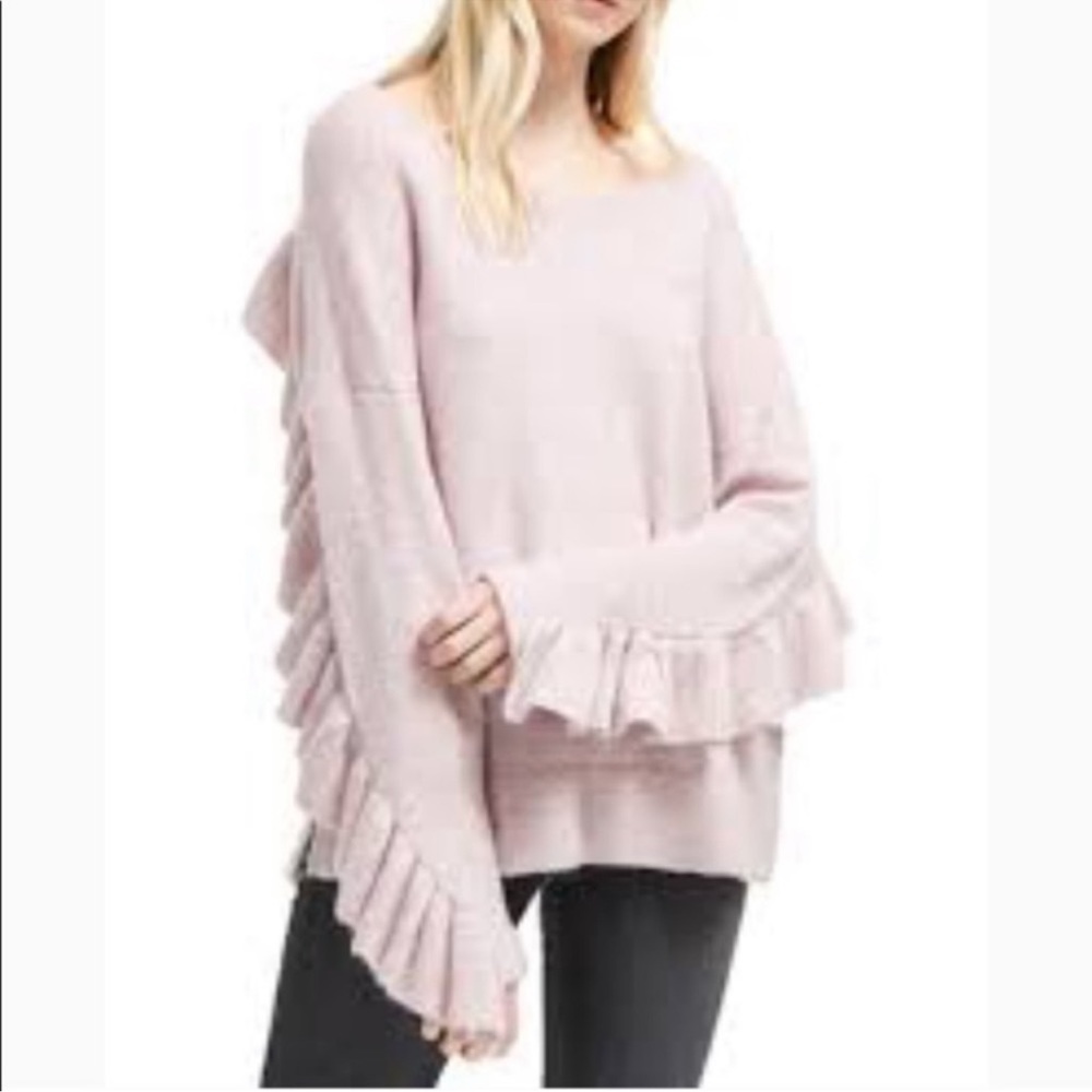 FRENCH CONNECTION ROSE PINK
FRILL RUFFLE SWEATER SZ M
